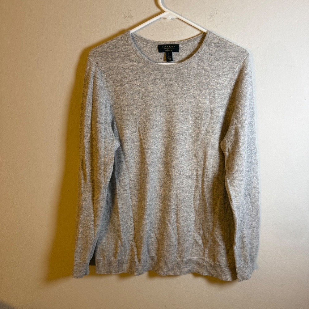 Charter Club Luxury Mens‎ 100% Cashmere Sweater Gray Crew Neck Size L